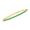 Ross-simons Emerald Bangle Bracelet In 18kt Gold Over Sterling In Multi