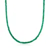 Ross-simons Emerald Bead Necklace In 14kt Yellow Gold With Magnetic Clasp In Multi