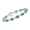 Ross-simons Emerald Bracelet In Sterling Silver In Multi
