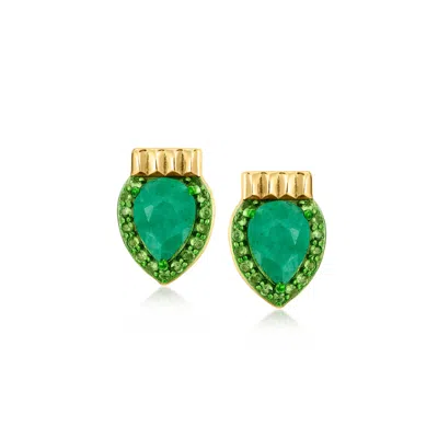 Ross-simons Emerald Christmas Light Earrings With . Chrome Diopsides In 18kt Gold Over Sterling In Green