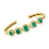 Ross-simons Emerald Cuff Bracelet With . White Topaz In 18kt Gold Over Sterling In Gold