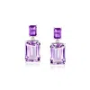 Ross-simons Emerald-cut Amethyst Drop Earrings In Sterling Silver In Purple