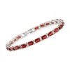 Ross-simons Emerald-cut Garnet Tennis Bracelet In Sterling Silver In Multi