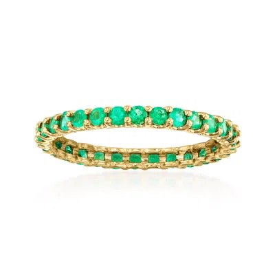 Ross-simons Emerald Eternity Band In 14kt Yellow Gold In Green