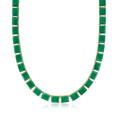 Ross-simons Emerald Necklace In 18kt Gold Over Sterling In Green