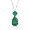Ross-simons Emerald Pendant Necklace In Sterling Silver In Multi