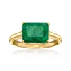 Ross-simons Emerald Ring In 18kt Gold Over Sterling