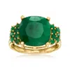 Ross-simons Emerald Ring In 18kt Gold Over Sterling In Green