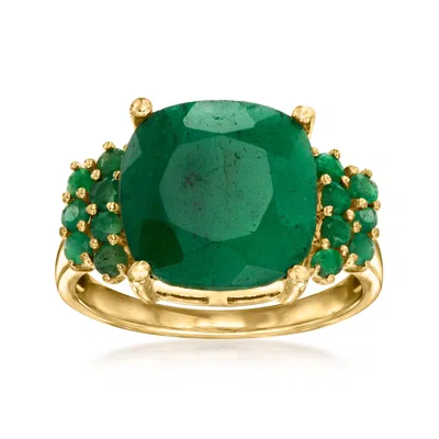 Ross-simons Emerald Ring In 18kt Gold Over Sterling In Green