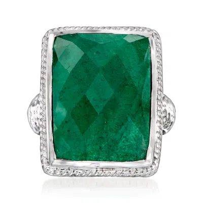 Ross-simons Emerald Ring In Sterling Silver In Green