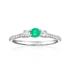 Ross-simons Emerald Ring With . Lab-grown Diamonds In Platinum In White
