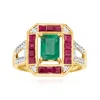 Ross-simons Emerald, . Ruby And . Diamond Ring In 14kt Yellow Gold In Green