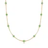 Ross-simons Emerald Station Necklace In 18kt Gold Over Sterling In Multi