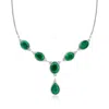 Ross-simons Emerald Y-necklace In Sterling Silver In Multi