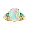 Ross-simons Ethiopian Opal Ring With Emeralds And . Diamonds In 14kt Yellow Gold In Green