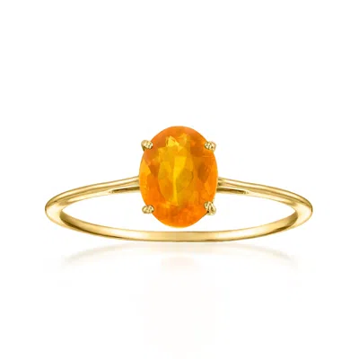 Ross-simons Fire Opal Ring In 14kt Yellow Gold