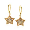 Ross-simons Garnet And . Iolite Star Drop Earrings With White Topaz In 18kt Gold Over Sterling
