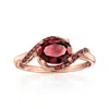 Ross-simons Garnet And . Red Diamond Ring In 14kt Rose Gold In Red