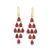Ross-simons Garnet Chandelier Earrings In 18kt Gold Over Sterling In Red