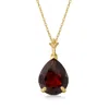 Ross-simons Garnet Pendant Necklace In 14kt Yellow Gold In Gold