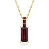 Ross-simons Garnet Pendant Necklace With Red Enamel In 18kt Gold Over Sterling