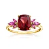 Ross-simons Garnet Ring With . Rhodolite Garnet In 14kt Yellow Gold In Red