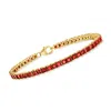 Ross-simons Garnet Tennis Bracelet In 18kt Gold Over Sterling In Multi
