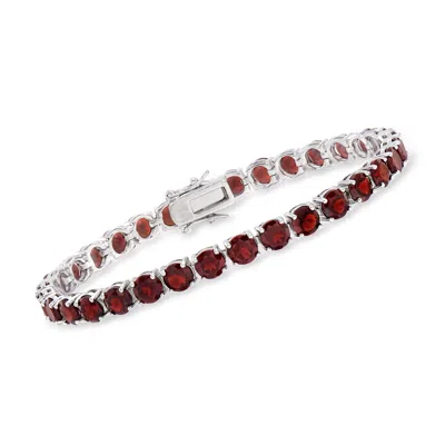 Ross-simons Garnet Tennis Bracelet In Sterling Silver In Red