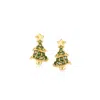 Ross-simons Green Diamond Christmas Tree Earrings In 18kt Gold Over Sterling In Gold