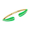 Ross-simons Green Enamel And . Diamond Cuff Bracelet In 18kt Gold Over Sterling In Multi
