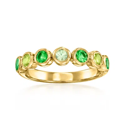 Ross-simons Green Sapphire And . Tsavorite Ring With . Peridots In 18kt Gold Over Sterling