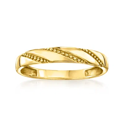 Ross-simons Italian 10kt Yellow Gold Beaded Stripe Ring