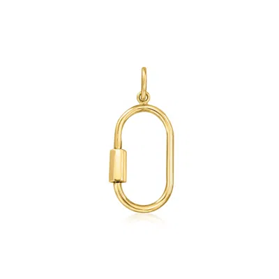 Ross-simons Italian 10kt Yellow Gold Oval Carabiner Pendant
