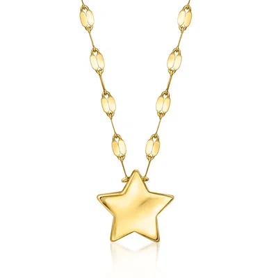 Ross-simons Italian 10kt Yellow Gold Puffed Star Necklace