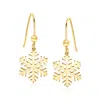 Ross-simons Italian 10kt Yellow Gold Snowflake Drop Earrings In Gold