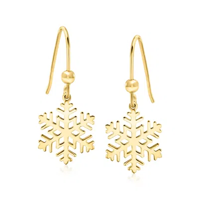 Ross-simons Italian 10kt Yellow Gold Snowflake Drop Earrings