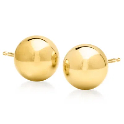Ross-simons Italian 12mm 18kt Gold Over Sterling Ball Stud Earrings