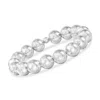 Ross-simons Italian 12mm Sterling Silver Bead Stretch Bracelet In Multi