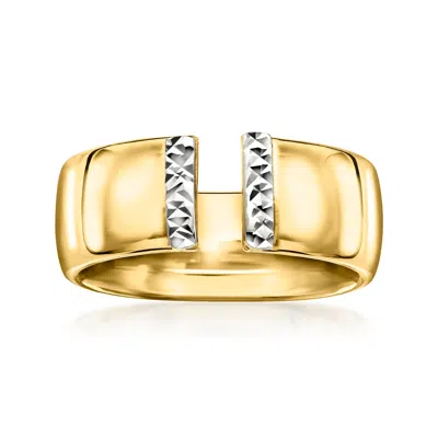 Ross-simons Italian 14kt 2-tone Gold Open-space Ring In Multi
