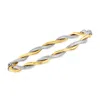 Ross-simons Italian 14kt 2-tone Gold Twisted Bangle Bracelet In Multi