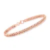 Ross-simons Italian 14kt Rose Gold Cuban-link Bracelet In Multi