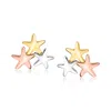 Ross-simons Italian 14kt Tri-colored Gold Stars Stud Earrings In Pink