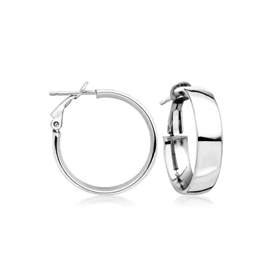 Ross-simons Italian 14kt White Gold Hoop Earrings