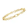 Ross-simons Italian 14kt Yellow Gold Alternating Cable And Oval-link Bracelet In Gold