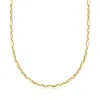 Ross-simons Italian 14kt Yellow Gold Alternating Cable And Paper Clip Link Necklace In Multi