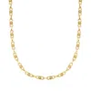 Ross-simons Italian 14kt Yellow Gold Alternating Oval And Barrel-link Necklace In Multi