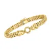 Ross-simons Italian 14kt Yellow Gold Americana-link Double Panther Head Bracelet