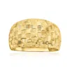 Ross-simons Italian 14kt Yellow Gold Basketweave-pattern Ring