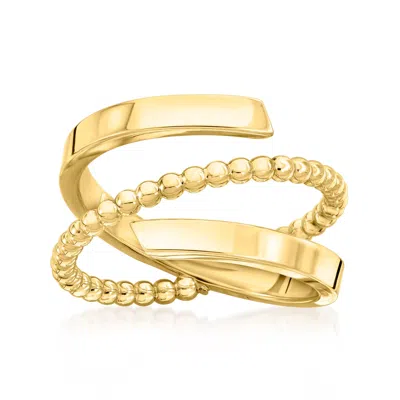Ross-simons Italian 14kt Yellow Gold Beaded Bypass Ring