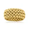 Ross-simons Italian 14kt Yellow Gold Beaded Mesh Ring In Yellow